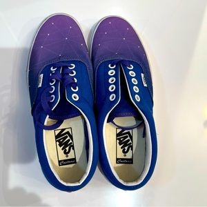 Custom Vans Women’s 8.5, Men’s 7 Shoes Unique One of a Kind Blue/Purple Galaxy